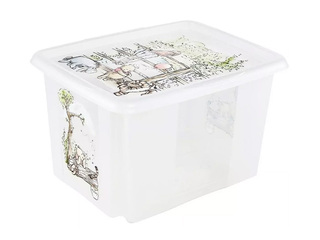 Storage box Keeeper Karolina Winnie the Pooh, with lid, transparent, 45x35x27cm, 30l
