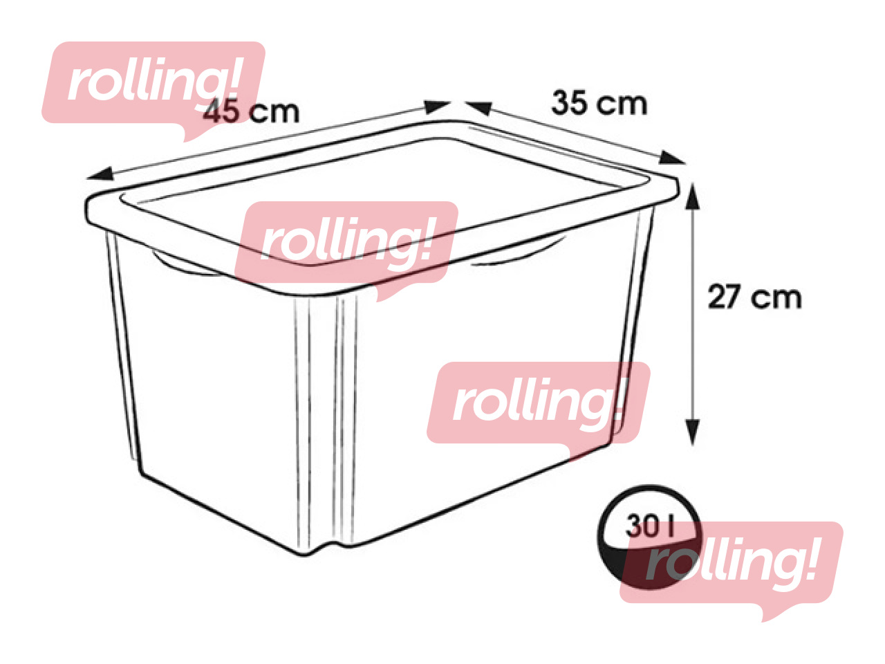 Storage box Keeeper Karolina Winnie the Pooh, with lid, transparent, 45x35x27cm, 30l