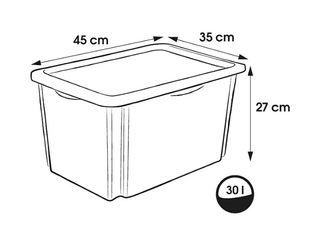 Uzglabāšanas kaste Keeeper Karolina Winnie the Pooh, ar vāku, caurspīdīga, 45x35x27cm, 30l