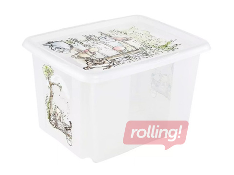 Ящик для хранения Keeeper Karolina Winnie the Pooh, с крышкой, прозрачный, 45x35x27cm, 30л