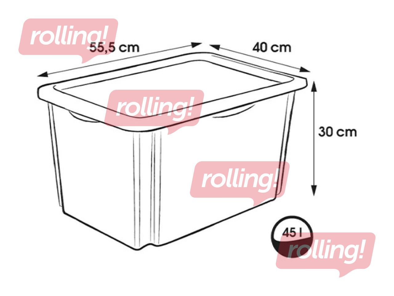 Uzglabāšanas kaste Keeeper Karolina Winnie the Pooh, ar vāku, caurspīdīga,  55.5x40x30cm, 45l