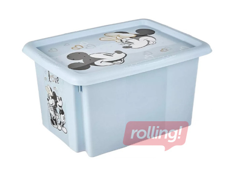 Hoiukast Keeeper Karolina Mickey Mouse, kaanega, sinine, 38x29.5x20.5cm, 15l