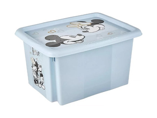 Uzglabāšanas kaste Keeeper Karolina Mickey Mouse, ar vāku, zila, 38x29.5x20.5cm, 15l