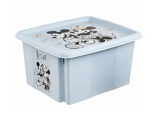 Uzglabāšanas kaste Keeeper Karolina Mickey Mouse, ar vāku, zila, 42.5x35.5x22.5cm, 24l