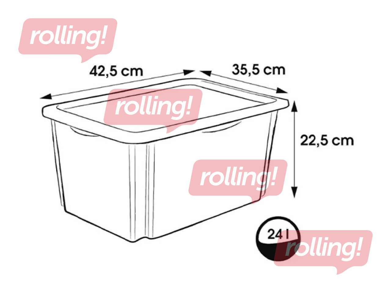 Uzglabāšanas kaste Keeeper Karolina Mickey Mouse, ar vāku, zila, 42.5x35.5x22.5cm, 24l