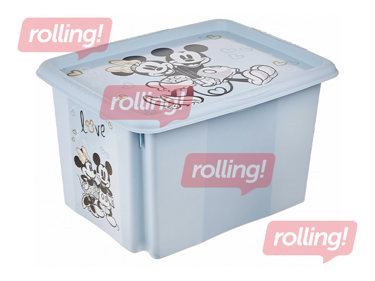 Storage box Keeeper Karolina Mickey Mouse, with lid, blue, 45x35x27cm, 30l
