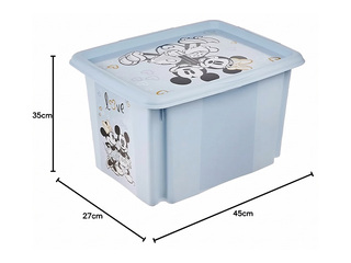 Storage box Keeeper Karolina Mickey Mouse, with lid, blue, 45x35x27cm, 30l