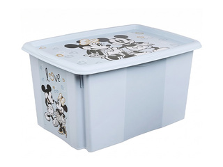 Storage box Keeeper Karolina Mickey Mouse, with lid, blue, 55.5x40x30cm, 45l
