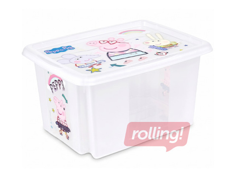 Ящик для хранения Keeeper Karolina Peppa Pig, с крышкой, прозрачный, 38x29.5x20.5см, 15л