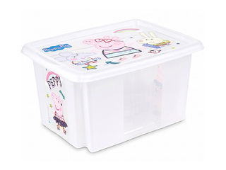 Ящик для хранения Keeeper Karolina Peppa Pig, с крышкой, прозрачный, 38x29.5x20.5см, 15л