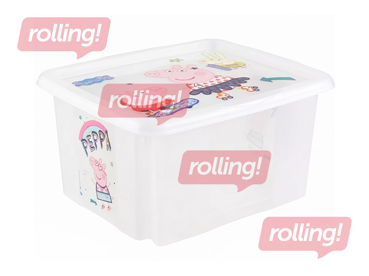 Uzglabāšanas kaste Keeeper Karolina Peppa Pig, ar vāku, caurspīdīga, 42.5x35.5x22.5cm, 24l