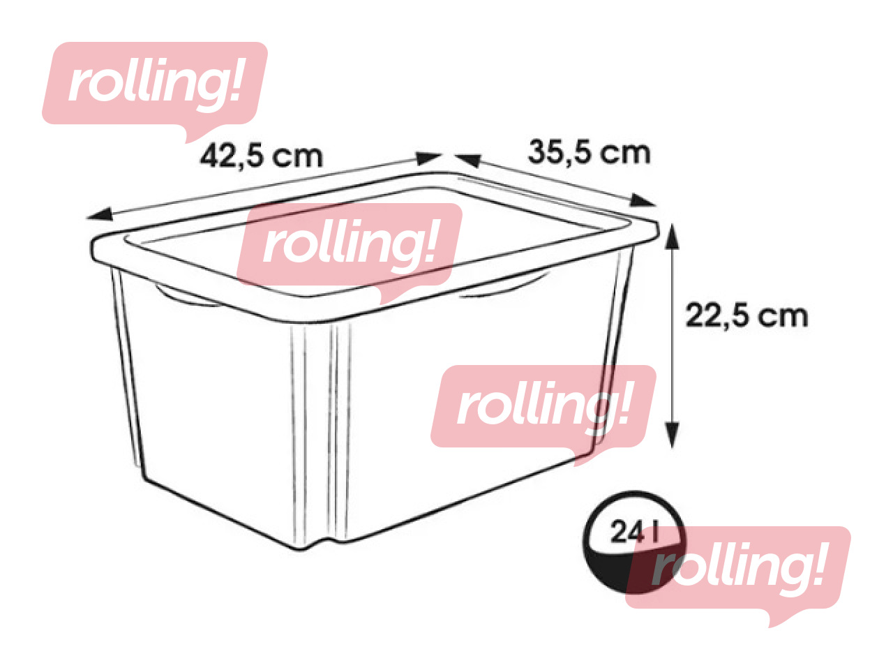 Uzglabāšanas kaste Keeeper Karolina Peppa Pig, ar vāku, caurspīdīga, 42.5x35.5x22.5cm, 24l