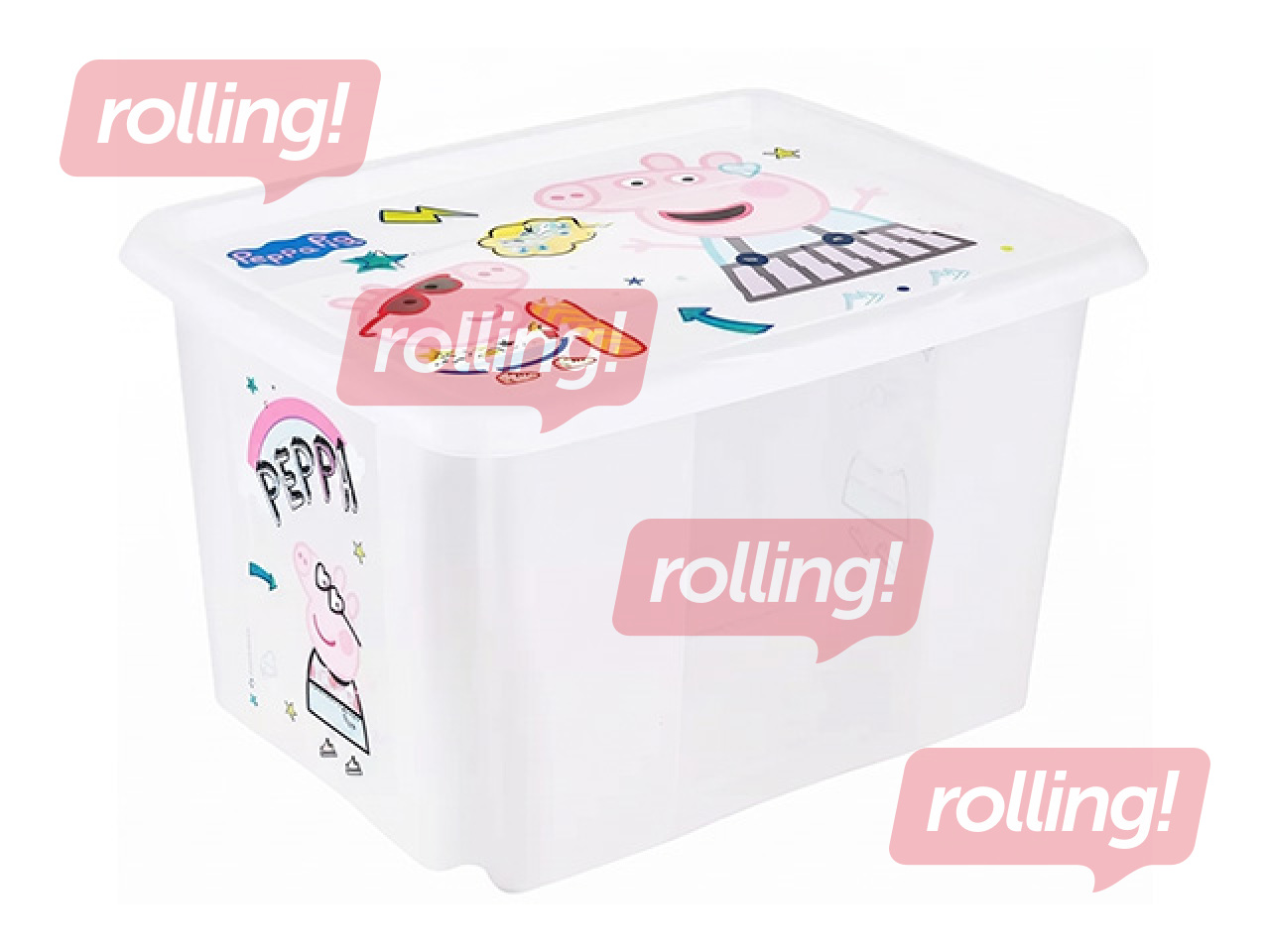 Ящик для хранения Keeeper Karolina Peppa Pig, с крышкой, прозрачный, 45x35x27см, 30л