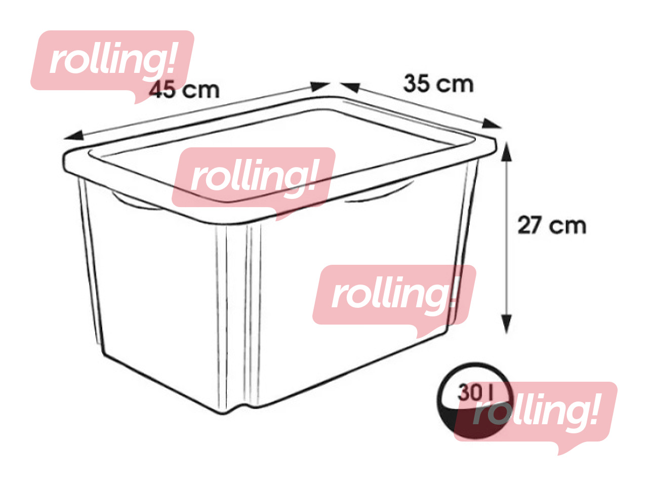 Ящик для хранения Keeeper Karolina Peppa Pig, с крышкой, прозрачный, 45x35x27см, 30л