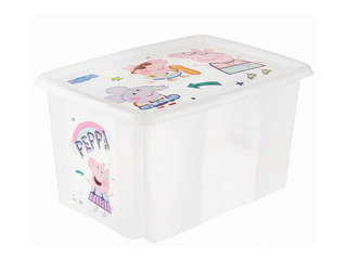 Ящик для хранения Keeeper Karolina Peppa Pig, с крышкой, прозрачный, 55.5x40x30см, 45л