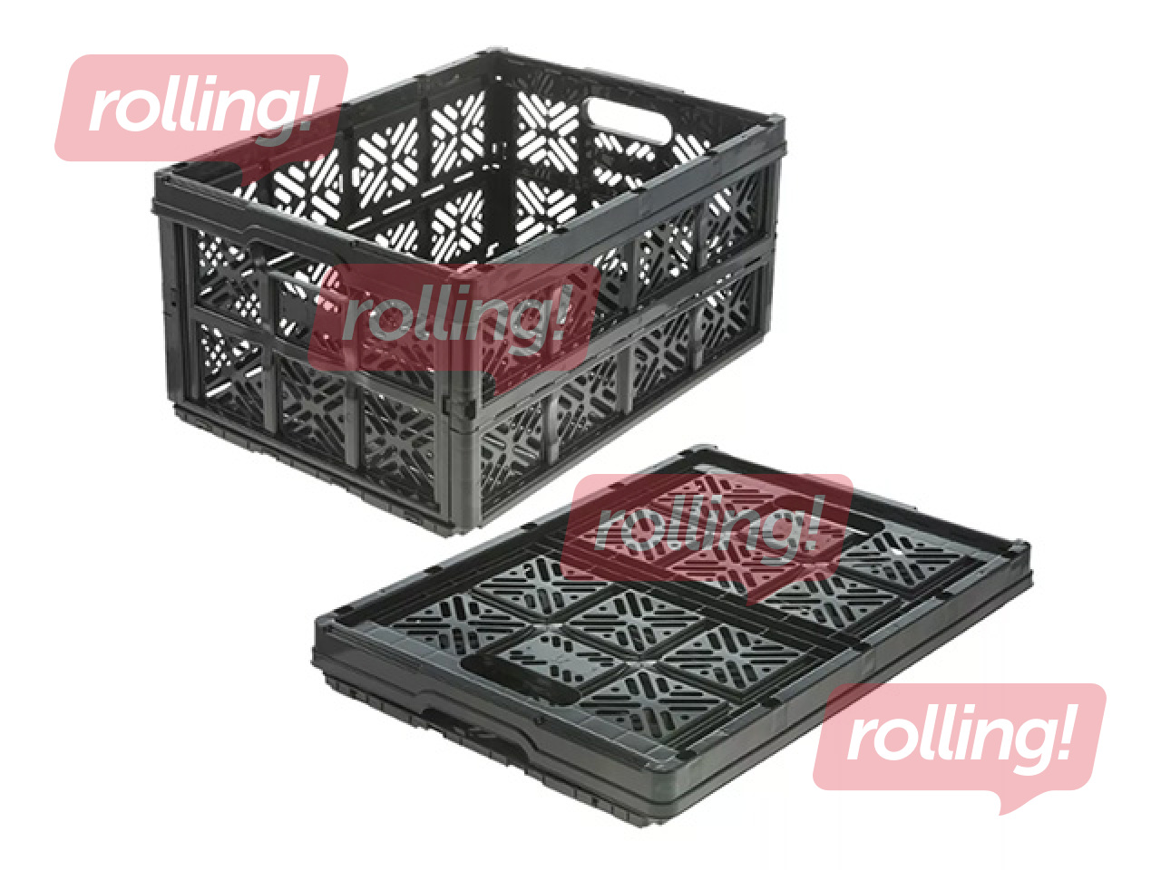 Transportēšanas kaste Keeeper, saliekama, plastmasas, melna, 32l