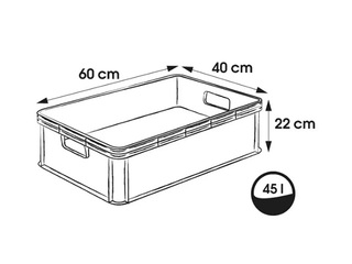 Transportēšanas kaste Keeeper Robert, plastmasas, pelēka, 45l