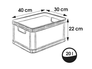 Transportēšanas kaste Keeeper Robert, plastmasas, pelēka, 20l