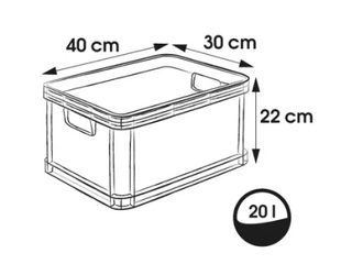 Transportēšanas kaste Keeeper Robert, plastmasas, grafīta krāsā, 20l