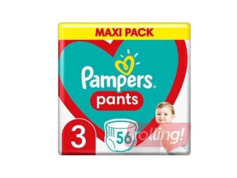 Autiņbiksītes Pampers Maxi Pack 3 (6-11 kg) biksītes, 56 gab.