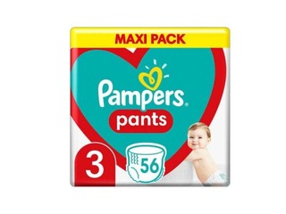 Autiņbiksītes Pampers Maxi Pack 3 (6-11 kg) biksītes, 56 gab.