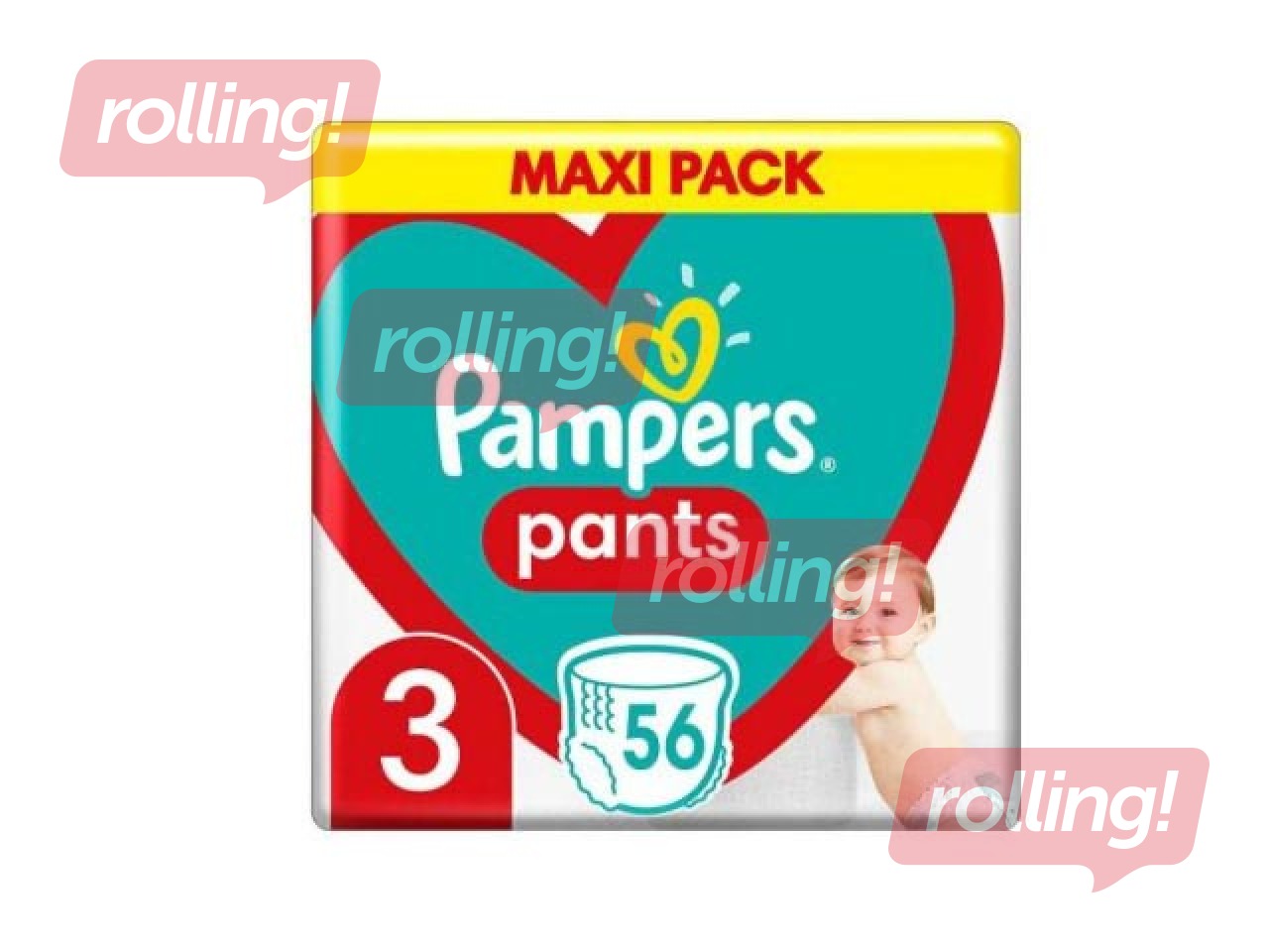 Autiņbiksītes Pampers Maxi Pack 3 (6-11 kg) biksītes, 56 gab.