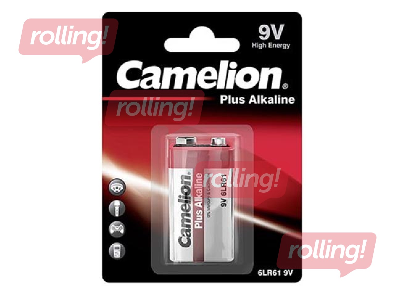 Baterija Camelion Alkaline, 9 V,B1  1 gab.
