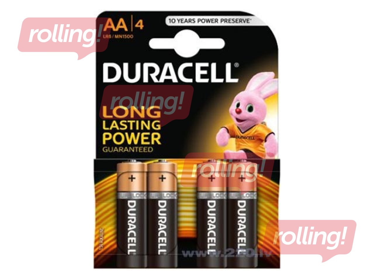 Baterijas Duracell Alkaline, AA, 1.5V, 4 gab.