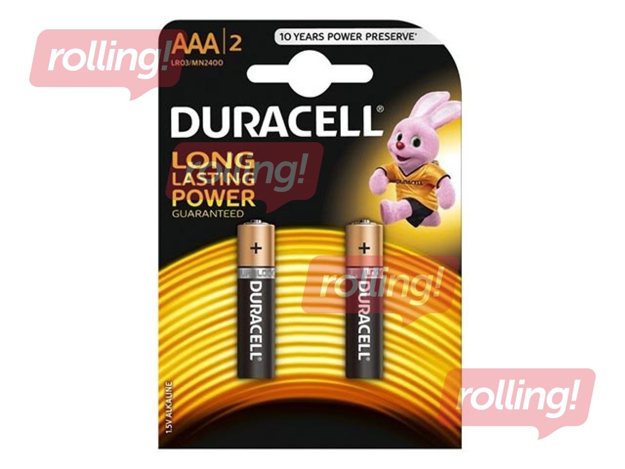 Baterijas Duracell Alkaline, AAA, 1.5V, 2 gab.