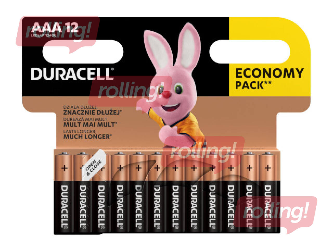 Baterijas Duracell Alkaline, AAA, 1.5V, 12 gab.
