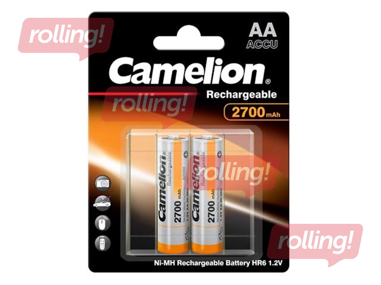 Lādējamās baterijas Camelion Ni-Mh 2700 mAh, AA, 2 gab.