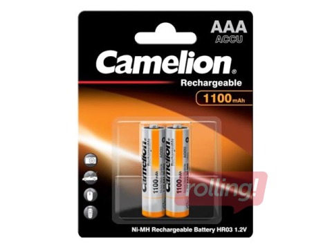 Аккумуляторные батарейки Camelion Ni-Mh 1100 mAh, AAA, 2 шт.