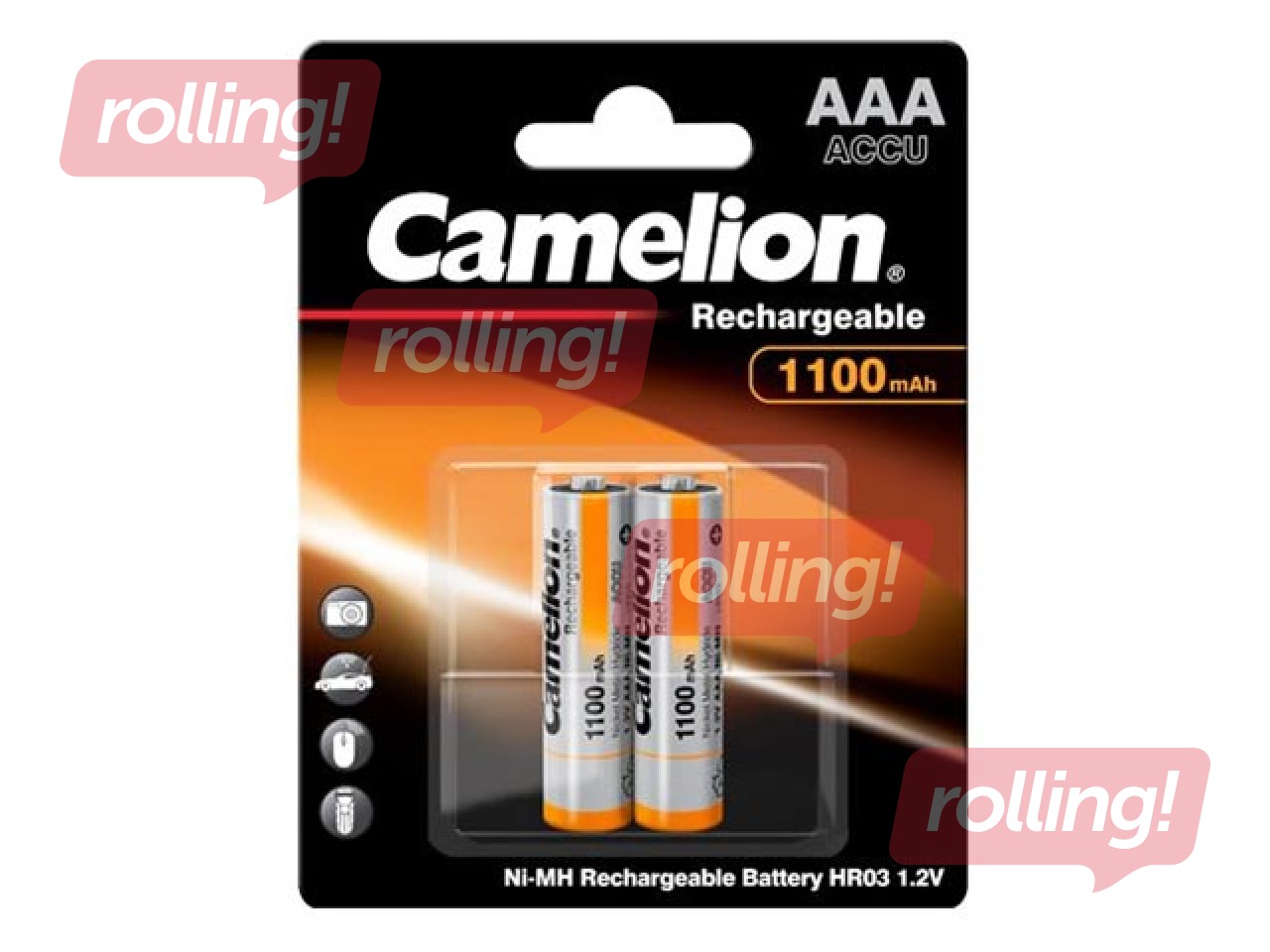 Lādējamās baterijas Camelion Ni-Mh 1100 mAh, AAA, 2 gab.