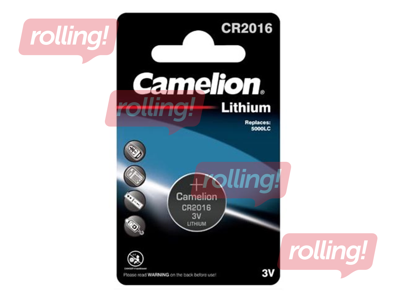 Baterijas Camelion Lithium, tablešu tipa, CR 2016, 1 gab. 