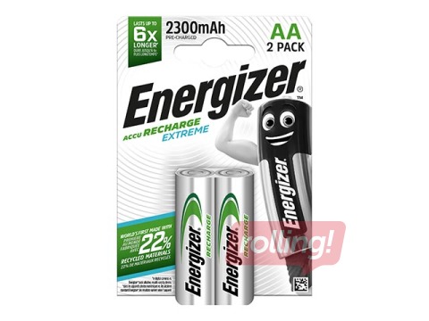 Аккумуляторные батарейки Energizer Extreme, 2300 mAh B2, AA, 2 шт.