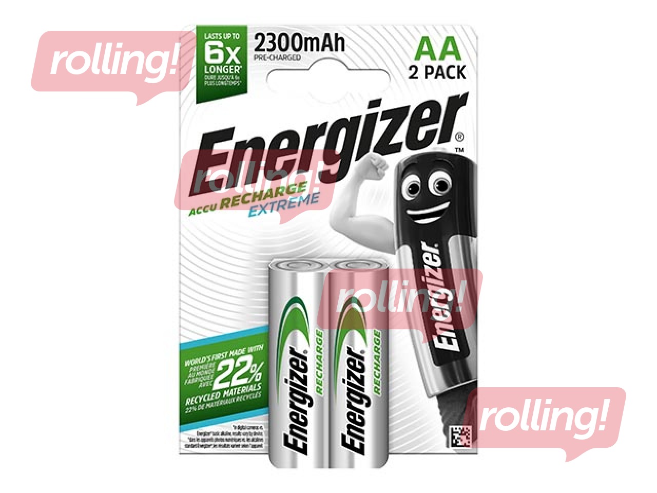 Rechargeable batteries Energizer Extreme, 2300 mAh B2, AA, 2 pcs.