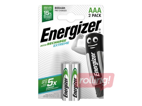 Rechargeable batteries Energizer Extreme, 800mAh, 1.2V, AAA, 2 pcs.