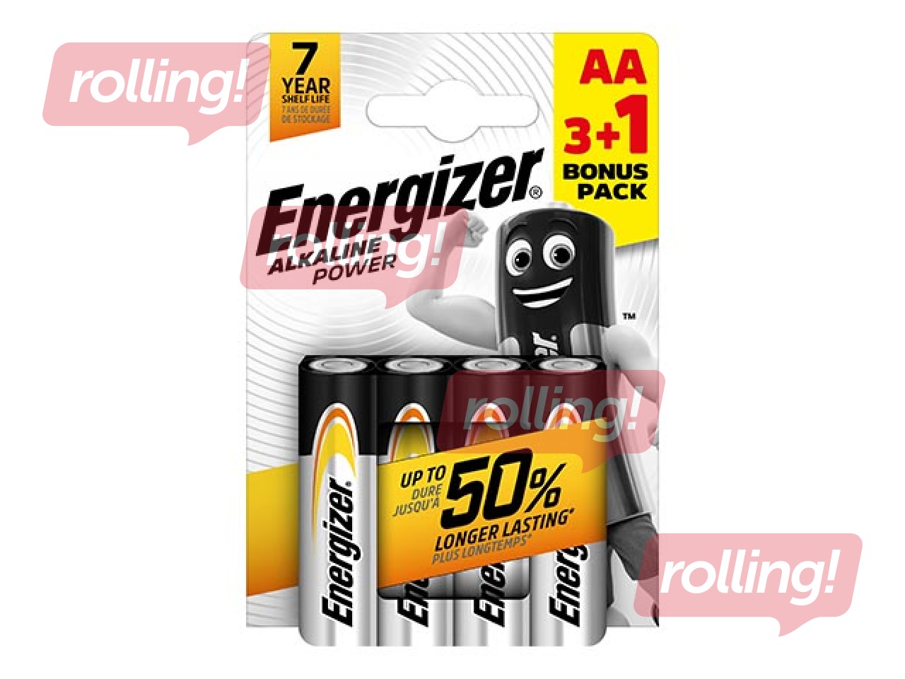 Patareid Energizer Base Alkaline, AA B3+1,1.5V, 4 tk.