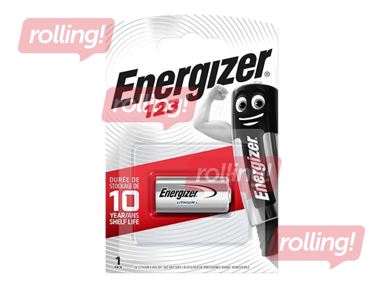 Baterija Energizer 123 Lithium, B1, 3V, 1 gab.
