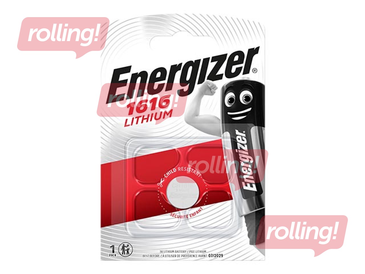 Patarei Energizer Lithium, nööppatarei, CR 1616, 1 tk. 