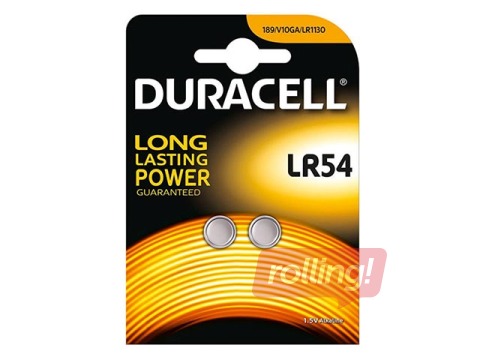 Baterijas Duracel LR54, 1.5V, 2 gab. 