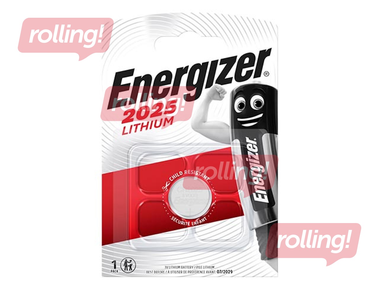 Baterija Energizer Lithium, tablešu tipa, CR 2025, 1 gab. 