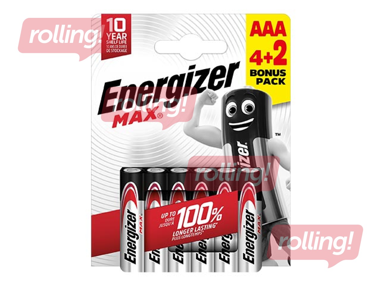 Baterijas Energizer MAX Alkaline, AAA B4+2,1.5V, 6 gab.