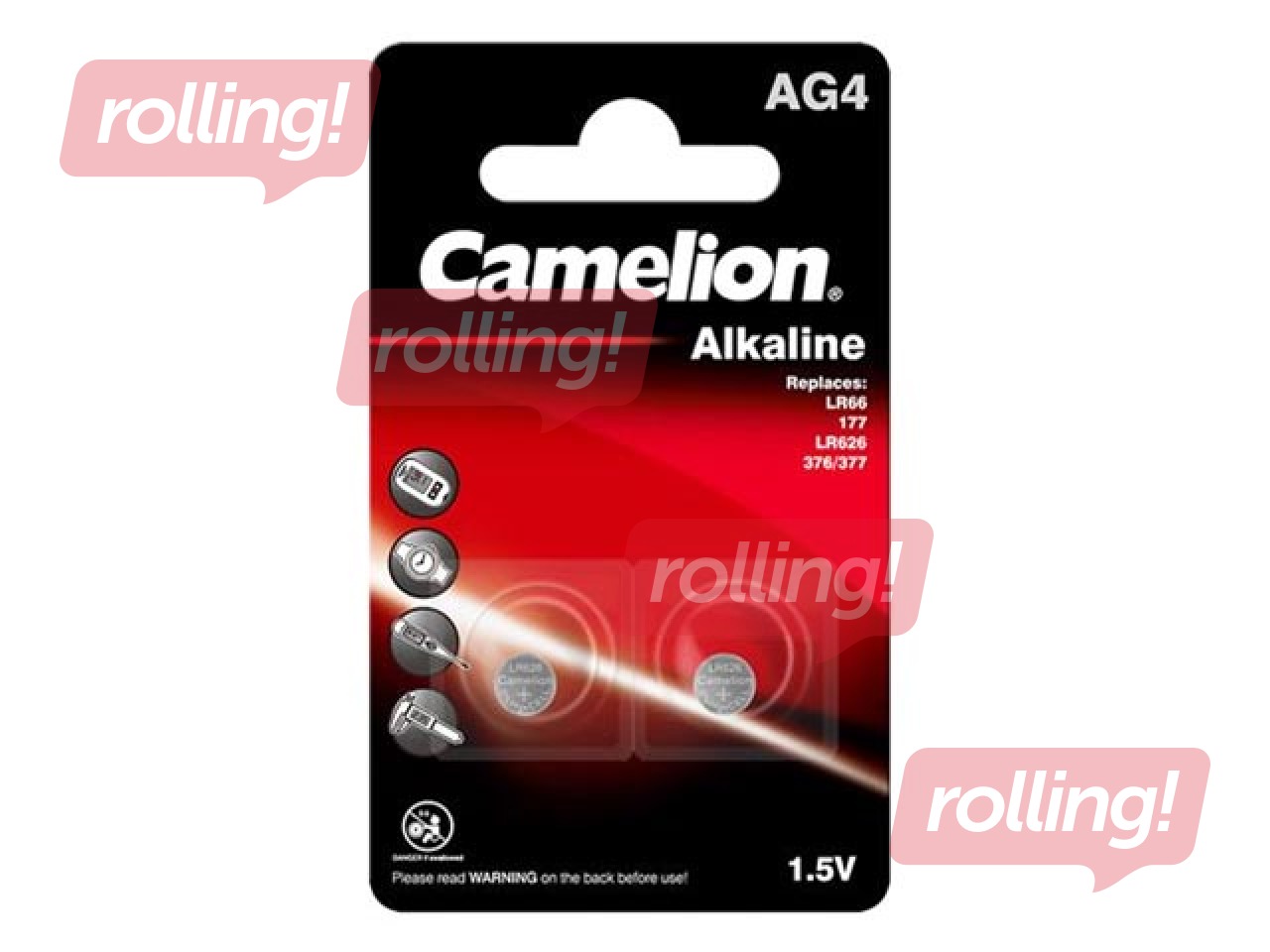 Baterijas Camelion Alkaline, AG4/LR66/LR626/377, 2 gab, 1.5V