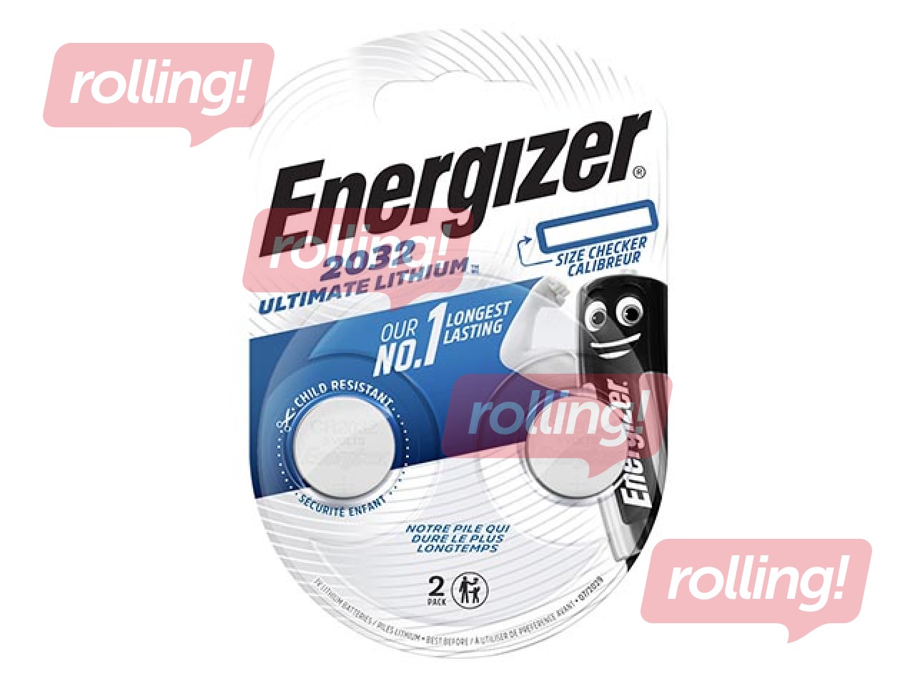 Baterijas Energizer Ultimate Lithium, tablešu tipa, CR 2032, 2 gab. 
