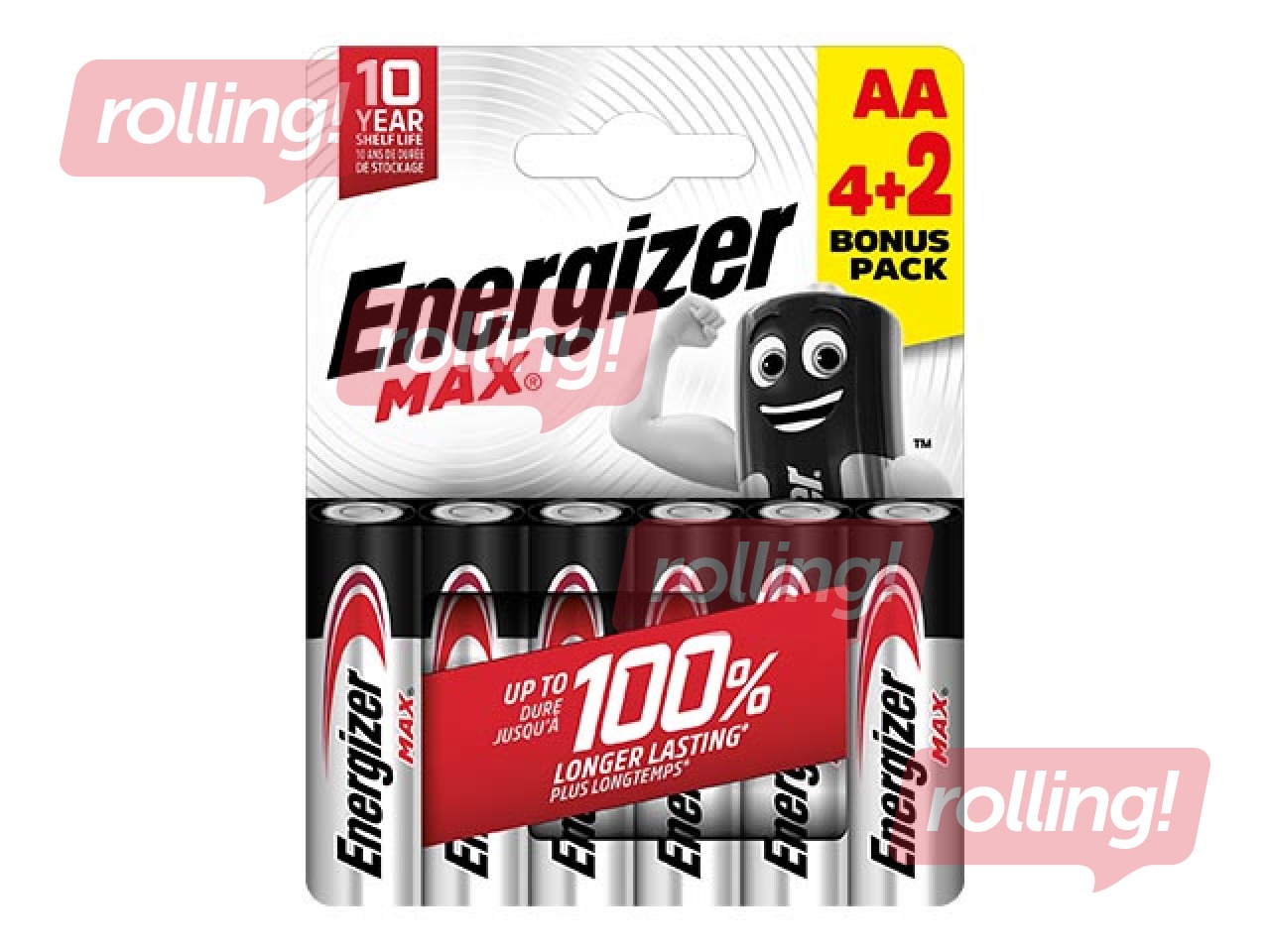 Батарейки Energizer MAX Alkaline, AA B4+2,1.5V, 6 шт.