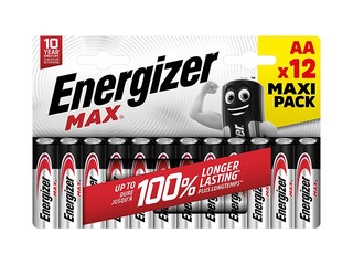 Батарейки Energizer MAX Alkaline, AA B12, 1.5V, 12 шт.