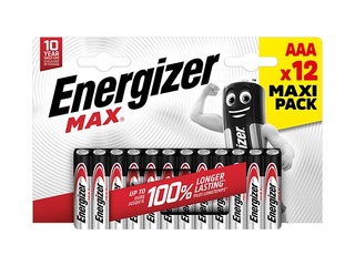 Батарейки Energizer MAX Alkaline, AAA B12, 1.5V, 12 шт.