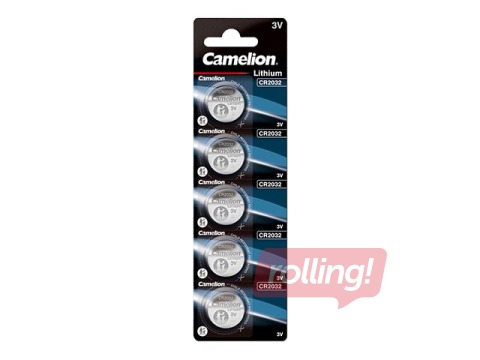 Baterijas Camelion Lithium, tablešu tipa, CR 2032, 5 gab. 