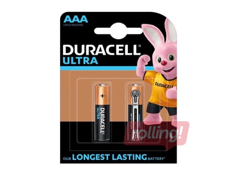 Батарейки Duracell Ultra, AAA, 1.5V, 2 шт.